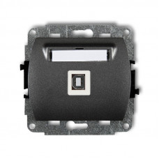 механизм розетки для подключения USB-AB 2.0 Karlik 11GUSB-3 графит