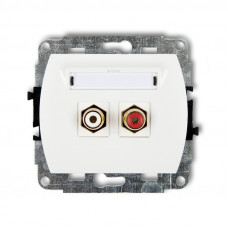 механизм двойной RCA розетки mechanism Karlik GRCA-2 белый