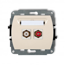 механизм двойной RCA розетки mechanism Karlik 1GRCA-2 бежевый