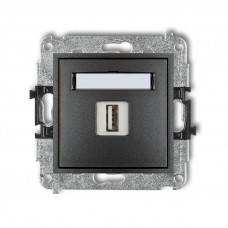 механізм розетки USB для зарядки, 5V, 1A Karlik 11MCUSB-1 графіт