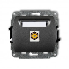 механизм одинарной RCA розетки mechanism Karlik 11GRCA-1 графит
