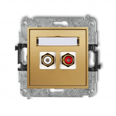 механизм двойной RCA розетки mechanism Karlik 29MGRCA-2 золото