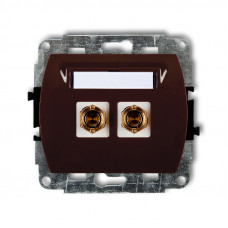механізм розетки для підключення колонок mechanism Karlik 4GG-4 коричневий