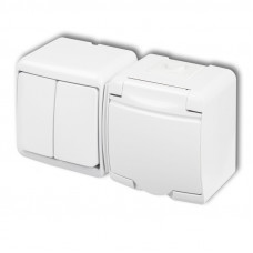Выключатель с розеткой с заземлением Karlik JUNIOR Schuko WGHH-2s без защиты