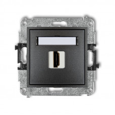 механізм розетки для підключення HDMI Karlik 11MHDMI-1 графіт