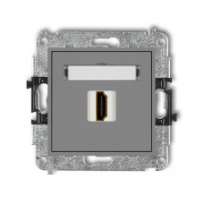 механізм розетки для підключення HDMI Karlik 27MHDMI-1 матовий сірий