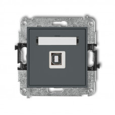 механизм розетки для подключения USB-AB 2.0 Karlik 28MGUSB-3 матовый графит