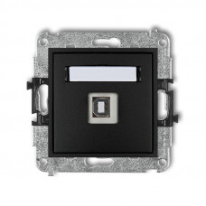 механізм розетки для підключення USB-AB 2.0 Karlik 12MGUSB-3 матовий чорний