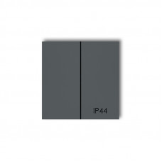 Кнопка подвійна для вимикачів ip44 Karlik 28MKLH-2 матовий графіт