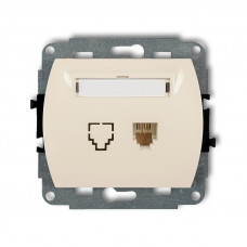 механізм телефонної розетки mechanism 1xRJ11, 4-contact Karlik 1GT-1 бежевий