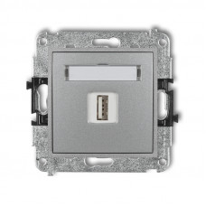 механізм розетки для підключення USB-AA 3.0 Karlik 7MGUSB-5 срібний металік