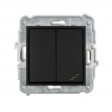 механизм выключателя + лестничный выключатель Karlik 12MWP-10.1 матовый черный
