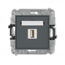 механизм розетки для подключения USB-AA 3.0 Karlik 28MGUSB-5 матовый графит