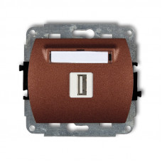 механізм розетки для підключення USB-AA 3.0 Karlik 9GUSB-5 коричневий металік