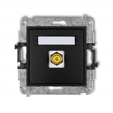 механизм одинарной RCA розетки mechanism Karlik 12MGRCA-1 матовый черный