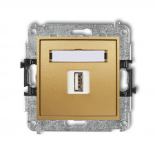 механизм розетки для подключения USB-AA 2.0 Karlik 29MGUSB-1 золото