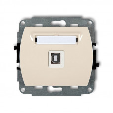 механізм розетки для підключення USB-AB 2.0 Karlik 1GUSB-3 бежевий