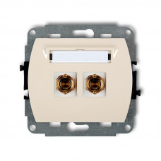 механізм розетки для підключення колонок mechanism Karlik 1GG-3 бежевий