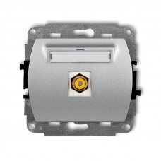 механизм одинарной RCA розетки mechanism Karlik 7GRCA-1 серебрянный металлик
