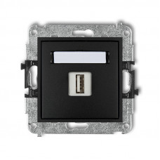 механізм розетки USB для зарядки, 5V, 2A Karlik 12MCUSB-3 матовий чорний