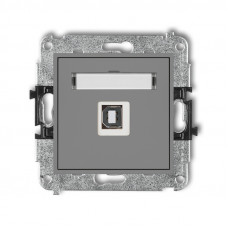 механизм розетки для подключения USB-AB 2.0 Karlik 27MGUSB-3 матовый серый