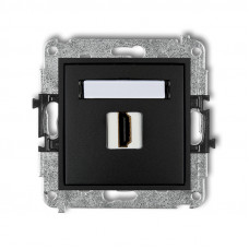 механизм розетки для подключения HDMI Karlik 12MHDMI-1 матовый черный