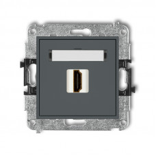 механизм розетки для подключения HDMI Karlik 28MHDMI-1 матовый графит