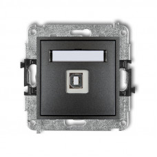механизм розетки для подключения USB-AB 2.0 Karlik 11MGUSB-3 графит